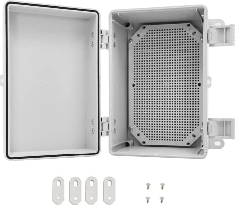 Simmpatuu Verteilerdose,Aufputz-Abzweigkasten,IP 65 Elektrische Abzweigdose Wasserdicht,Installationsgehäuse,ABS-Kunststoffgehäuse,400x300x170MM inklusive Montageplatte und Wandhalterung