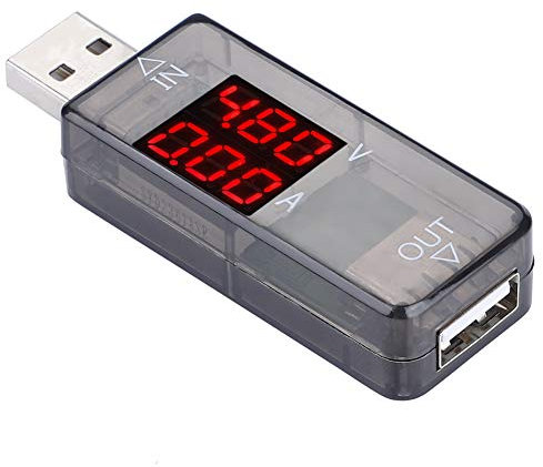 Wattmeter USB-Tester Spannung Abs USB Farb-LCD Voltmeter Amperemeter Strommesser Multimeter Ladegerät USB-Tester (Blau) (Schwarz)