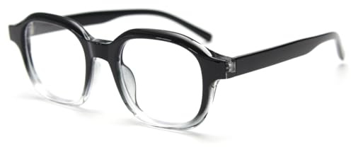 kachawoo Retro Gläser Männer Frauen TR90 Rahmen Brillen Quadratische Gläser Rahmen Klare Linse Dicke Brillen (black clear frame)