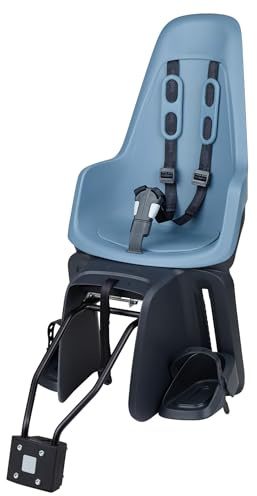 BOBIKE 8012200023 - Rücksitz ONE MAXI mit 1P&E-BD-System für Fahrräder mit 26”-29” Rädern mit Befestigung am Steuerrohr und Gepäckträger in der Farbe Citadel Blau
