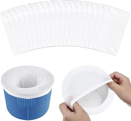 20Pcs Pool Skimmer Socken, Filter Skimmer Pool, Skimmer Filter Netz, Filtersocken Pool Skimmer Socks Wiederverwendbar Skimmerkorb Netz für Oberflächenskimmer Entfernt Blätter,Schwimmbad Skimmer Socken