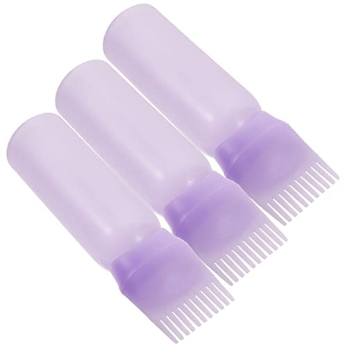 Healeved 3 Uds Botella De Botella De Pelo Aplicador Botella De Raíz Botella De Color De Pelo Aplicador Botella Aplicadora De Aceite Para La Raíz Del Cabello Peine Botella