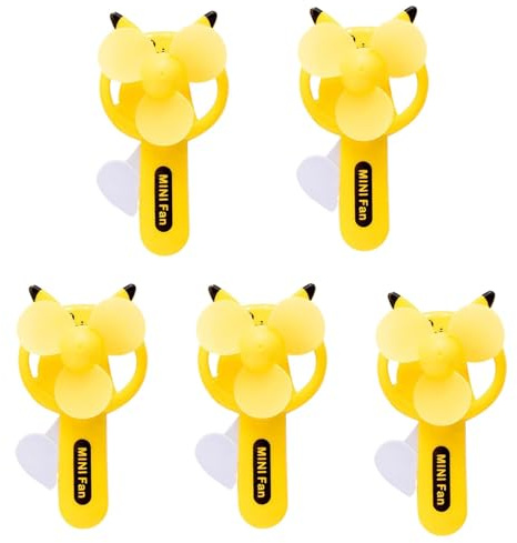 Kongou Manueller Handventilator, 5Stk Cartoon Fan Für Kinder, Handheld Air Cooler, Tragbare Keine Aufladung Kühlung Fan Für Camping, Picknick, Studenten, Kindertag Geschenk (zufällige Farbe)