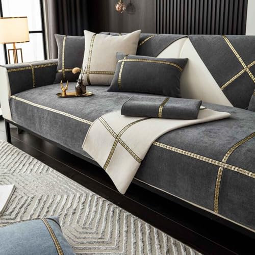 YWQJL Sofabezug 1 2 3 4 Sitzer Sofaschoner rutschfest Couchbezug L Form Waschbarer Dekor Perim Sofa Decken Sofaschutz Katze Hund Decke Doppelseitiger Gesteppter(#2,70x150cm)