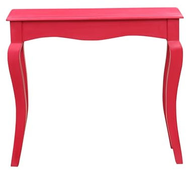 Marrakesch Vintage Konsolentisch Kommode in Rot aus Holz 90cm breit und 30cm schmal | Stilvolle Konsole Elifo als skandinavische Möbel für Wohnzimmer, Jugendzimmer und Schlafzimmer als Schminktisch
