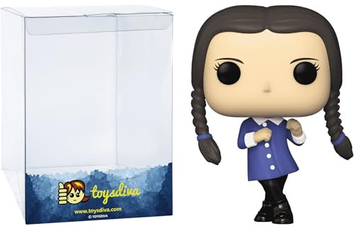Wednesday Addams: P o p ! TV Vinyl Figurine Bundle with 1 Compatible Graphic Protector (1549-81210 - B)