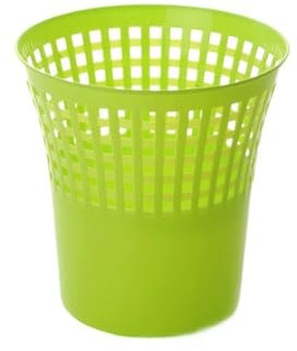 GEK208130 Cubo Basura Papelera de 7,5 l Papelera de plástico con Gran Apertura y diseño de Corte Redondo Adecuada for salón, Dormitorio, baño Papelera Azul/Verde Contenedor de Basura de Cocina(Green)