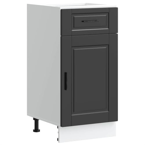 vidaXL Mueble bajo de Cocina Porto Madera contrachapada Negro, Mueble bajo de Fregadero, Mueble bajo de Cocina con cajón, Mueble bajo de Fregadero