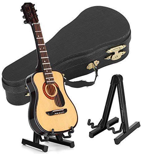 BAOFUYA Gitarren-Dekoration, Mini-Musikinstrument-Modell, Basteln, Miniatur-Ornamente, Schwarz, 15 cm