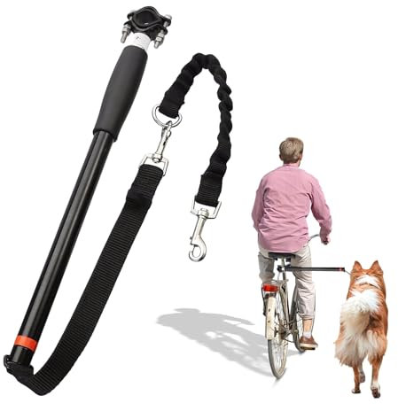 BORDEAG Fahrrad-Hundeleine, Hände Frei Fahrrad-Hundeleine, Einziehbare Hundeleine Übungsleine, Hundefahrrad-Übungsleine Zuggeschirr Hund Für Das Training Radfahren Im Freien Fürs Fahrrad Einziehbare