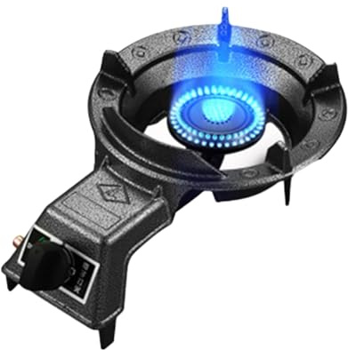 Estufa De Gas De Un Solo Quemador, Estufa De Gas De 4 KW, Estufa De Encimera De Cocina, Estufa De Gas Licuado For El Hogar, Rejilla For Ollas De Hierro Fundido Negro, Ahorro De Energía Y Ahorro De Gas