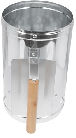 SUPVOX 1pezzi Ciminiera Accendi Carbonella Barbecue con Manico in Legno Isolante Avvio Rapido e Sicuro per Grigliate e Campeggio Metallurgia Resistente e Antiruggine