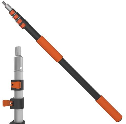 LAANPOLE Pértiga Telescópica, Pértiga de Extensión de Aluminio 6m, Rodillo de Pintura Multiusos para Pintar, Quitar el Polvo y Limpiar