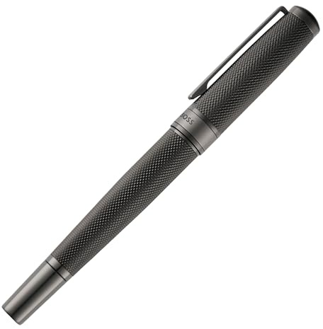 BOSS HUGO Totem Füllfederhalter – Schreibgerät mit Edelstahlfeder aus Messing und mattiert – in Geschenkbox (HSY5762) (S...