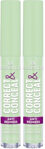 Essence Cosmetics Correct et Conceal Anti Redness Concealer Correcteur, Correction des Couleurs, Naturel 3.5 ml (Lot de 2)