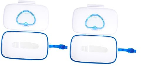 INOOMP 2 Stück Tragbare Feuchttücherbox aus Pp in Blau Praktische Aufbewahrung für Babyfeuchttücher Leicht zu Transportieren und Aufhängen Am Kinderwagen oder Reise