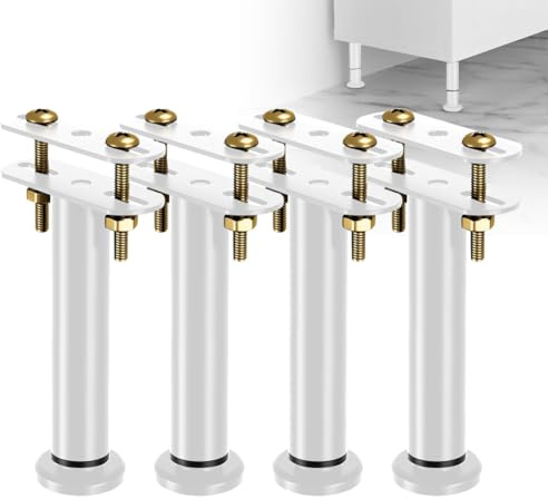 Patas para Muebles 4 Pcs Patas de Somier Regulables 15-25cm Altura Regulables Pata de Cama Ajustables de Metal, Soporte Pata para Marco Listones Centrales Cama Sofas Armarios Mesa Muebles de TV
