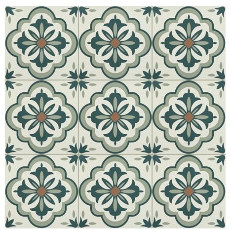 Peel and Stick Floor Tiles, Vinyl Flooring, Self Adhesive Floor Tile | Waterproof Stick on Floor Tiles for Kitchen Living Room and Bathroom, DIY Flooring Green 30x30cm 20pcs(11.8 x 11.8 inches)
