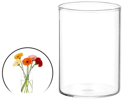 sourcing map Small Clear Cylinder Vases for Centerpiece 3oz, 3 Inch Tall Glass Flower Vase Floating Candle Holder for Bouquet Table Shelf Decor Home Wedding Party
