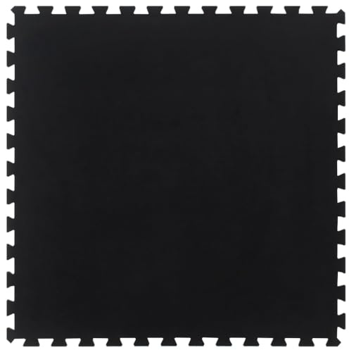 Genérico Baldosa de Suelo de Goma Negro 12 mm 100x100 cm,Deportes,Fitness y musculación,Esteras para Equipos de Gimnasia,Negro,15.2 kg,155673