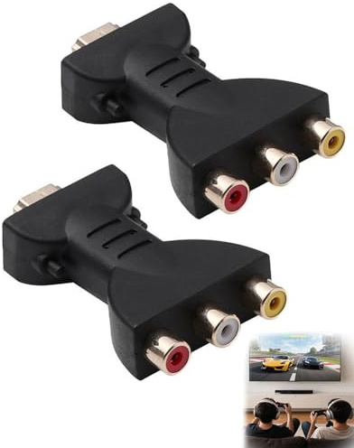 JIPUKE 2Pcs HDMI to AV RGB RCA Converter, HDMI to RCA 1080P AV Adapter Video Audio Adapter, Male Female RGB Cable for PC, Laptop, TV, Camera, USB Charging, Compatible with Older Devices