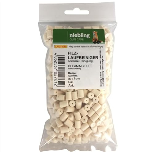 Filz-Laufreiniger Filzreiniger Laufreiniger zur Waffenpflege für Pistole Revolver Büchsen Gewehre Flinten (Kaliber .22/5,56 mm - 100 Stück)