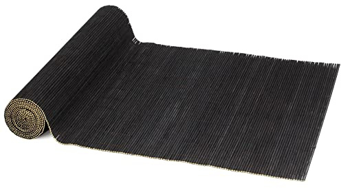 BambooMN Chemin de Table en Bambou Noir Naturel, décoration d'intérieur, 33 x 177,8 cm – 1 pièce