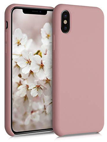 kwmobile Handyhülle für Apple iPhone X Hülle - Case Silikon - Kabelloses Laden - Schutzhülle Cover in Winter Rose