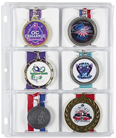 Medaillen-Organizer, Aufbewahrungsbinder, Standardgröße, Auszeichnungsmedaillen bis zu 9,5 x 8,3 x 0,6 cm, 2 Stück für 12 Medaillen
