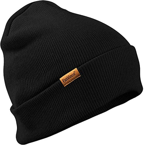 Mütze Herren Damen Winter Haube Wollmütze Beanie Herrenmütze Warme Strickmütze für Großer Kopf Schwarze