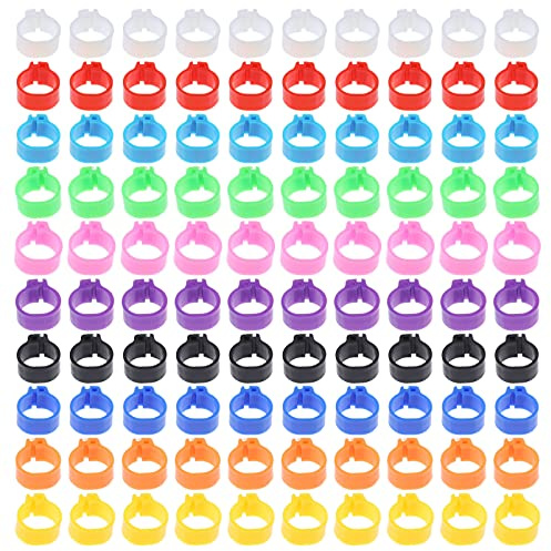 Mipcase Pigeon Bands 100 Pcs Plastic Ring Tags for Bird Identification Pigeon Clip Ring