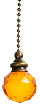 Catena per luci in cristallo, per bagno in stile cristallo, maniglia per lampada da soffitto, accessori per ventilatori, interruttore della luce (arancione)