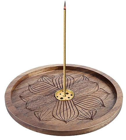 Holzlotus Räucherstäbchenhalter, Räucherstäbchen Halter Lotus Stick Räuchergefäß Weihrauchhalter Brenner Incense Sticks Meditation Zubehör 6 Loch Weihrauchbrenner Duft Zubehör