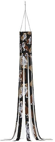 DEXNEL Halloween-Windsack, 150 cm, zum Aufhängen im Freien, Dekoration, Terrasse, Rasen, Gartendekoration, englische Bulldoggen-Aufdruck