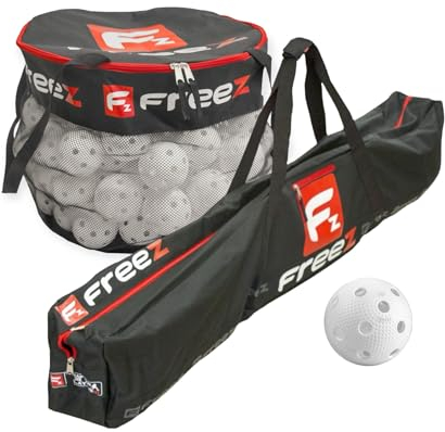 mb-m Floorball Set bestehend aus FreeZ Ballsack - 80 Bälle - Schlägertasche Unihockey