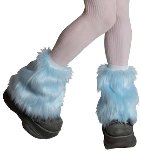 Damen Kunstpelz Beinwärmer Legwarmers Plüsch Gestrickte Knopf Stulpen 80er Jahre Accessoires Sexy Damen Bein Stulpen Beinwärmer Kurz Beinlinge Strumpf Fasching Karneval Tanzen Aerobic Kostüm