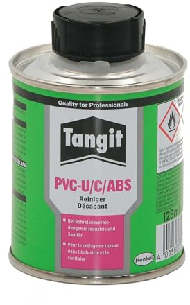 HAF Tangit PVC-U/C/ABS Reiniger & Primer in 125 ml Dose | Spezialreiniger geeignet für Klebeverbindungen aus PVC-U und PVC-C sowie ABS | Inkl. HAF Feuchttuch