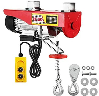 CCKUHN 250-1200 kg paranco Elettrico Gru di Sollevamento paranco a Cavo verricello per Barca Auto Garage Ascensore con Telecomando cablato Sollevatore (Rosso 250 kg)