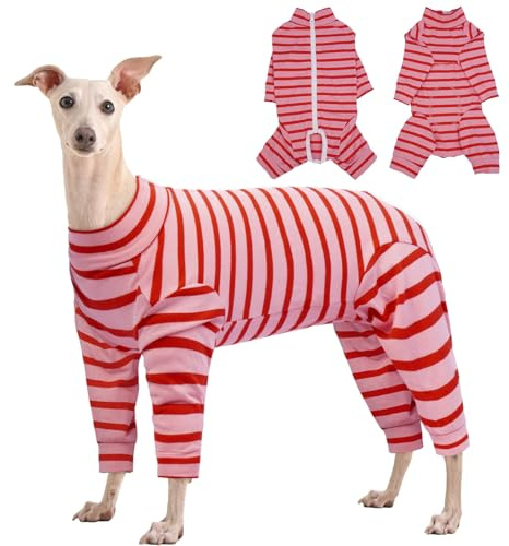 Kuoser Hundebody Nach Op, Hundebody Nach Kastration, Op Body Hund Kastration Hündin, Hundebody Mit Beinen, Body Für Hunde Nach Op，Hundepyjama für Kleine Mittelgroße Hunde Rosa L