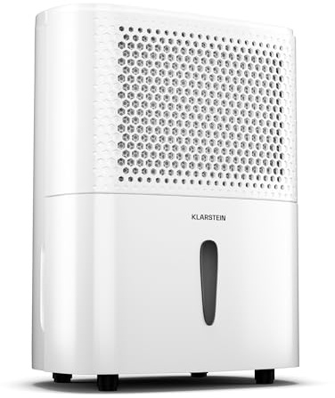 Klarstein DryFy 10L deshumidificador - 240w, 10l/día, depósito de 1,8l, 42dB silencioso, modo secado, temporizador 24h, deshumificadores de humedad, deshumidificador eléctrico, Blanco