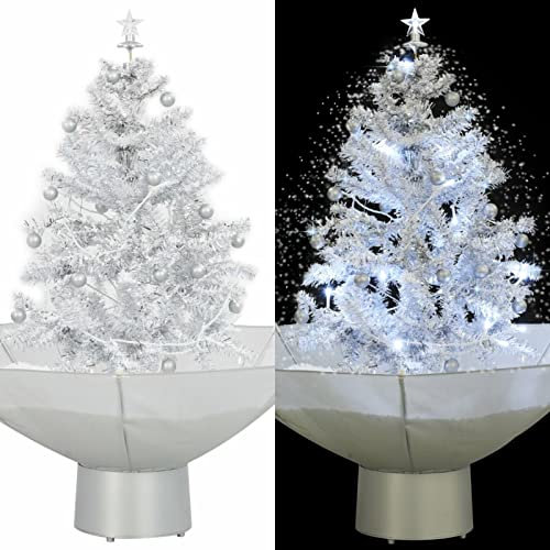 Xichuzi Schneiender Weihnachtsbaum mit Schirmfuß Weiß 75 cm, Tannenbaum Künstlich, Christmas Tree, Tannenbaum Deko, Weihnachtsbäume, Christbaum - 284332