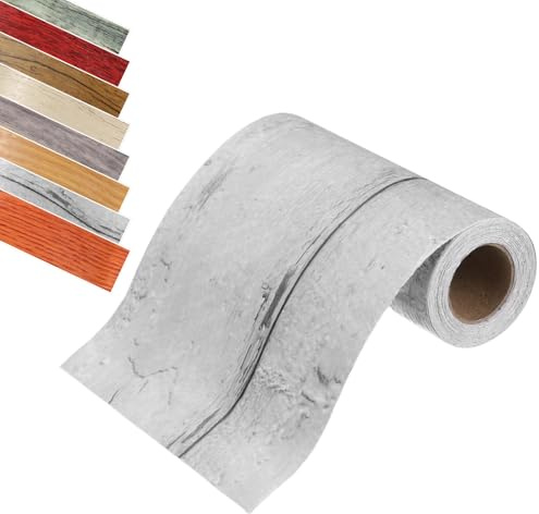 sourcing map Wood Grain Tape, 2 x 16Ft Self-Adhesive Wood Grain Repair Tape Simulated Repair Patch for Wall Corner Table Door Baseboards Floor Sofa Furniture Home Decor (Light Grey)