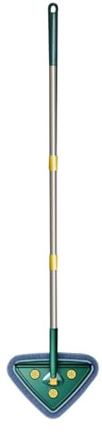 Limpieza de pared Mop: limpiador de polvo giratorio, depurador de pared ajustable | Herramienta de lavado de ventanas extensible, removedor de polvo de techo flexible, trapeador de triángulos para las