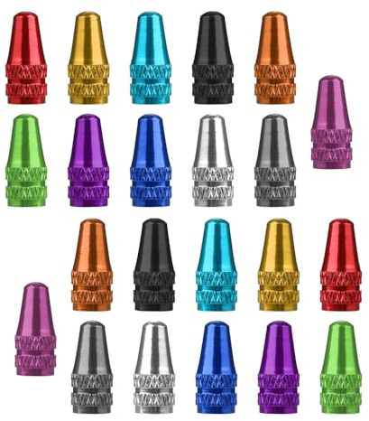 Changyeah Bouchons pour valve de pneus de vélo, lot de 22 bouchons de valve, 11 couleurs françaises pour valve de pneus, Couvercles pour valve de pneus de vélo