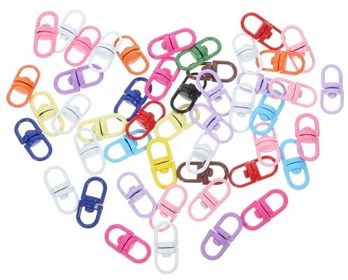 Beavorty 50pcs Assorted Color Zinc Alloy Swivel Clasps for Crafts Keychain Clasps Easy to Install and Connection Fastening for DIY Making and Jewelry Key Chain Making Random Color