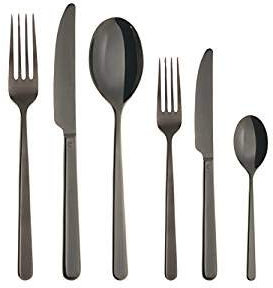 Sambonet Linear Edelstahl/PVDschwarz Besteck 72tlg.Vh. S0025-S00019-52713B79