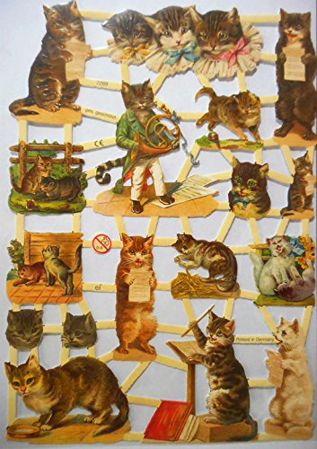 Glanzbilder Katze Katzen Cat EF 7288 Oblate Posiebilder Scrapbook Deko GWI 541