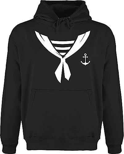 Hoodie Herren Pullover Männer - Karneval & Fasching - Seefahrer Halstuch Kostüm - XXL - Schwarz - outfit faschings matrose pullis oberteile karnevals matrosen hoodies fasching+hoodie+herren