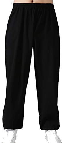 Daoba Pantaloni Tai Chi Abbigliamento Cotone e Lino per l'Uomo Uniforme Qi Gong e Kung Fu Abiti da Arti Marziali Donna