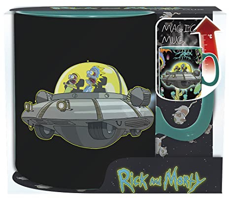 ABYstyle, Keramik - Rick & Morty Spaceship Thermoeffekt Tasse ,460 milliliters, 1 Stück (1er Pack)
